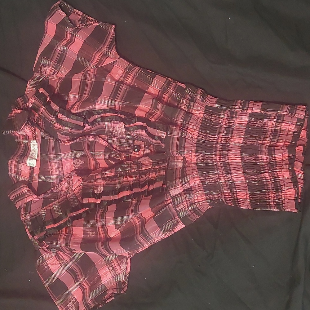 A pink and black shirt